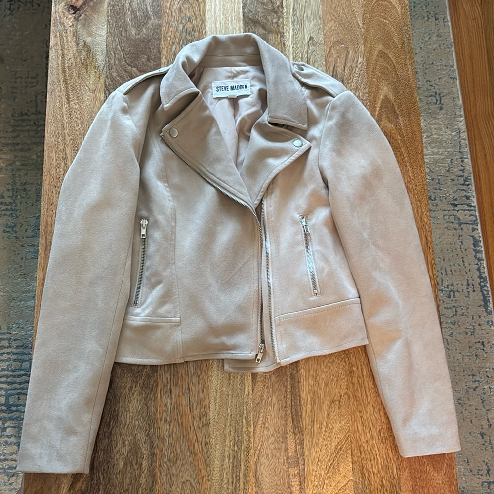 Steve Madden Tan Suede Jacket Modern Minimalist Design